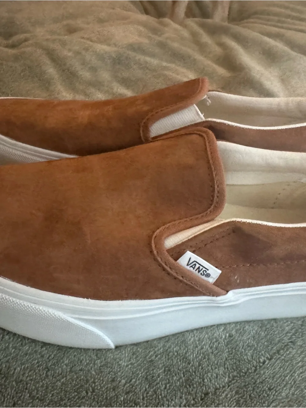 Vans Women's Slip-On Platform Sneakers in Brown with White Midsole